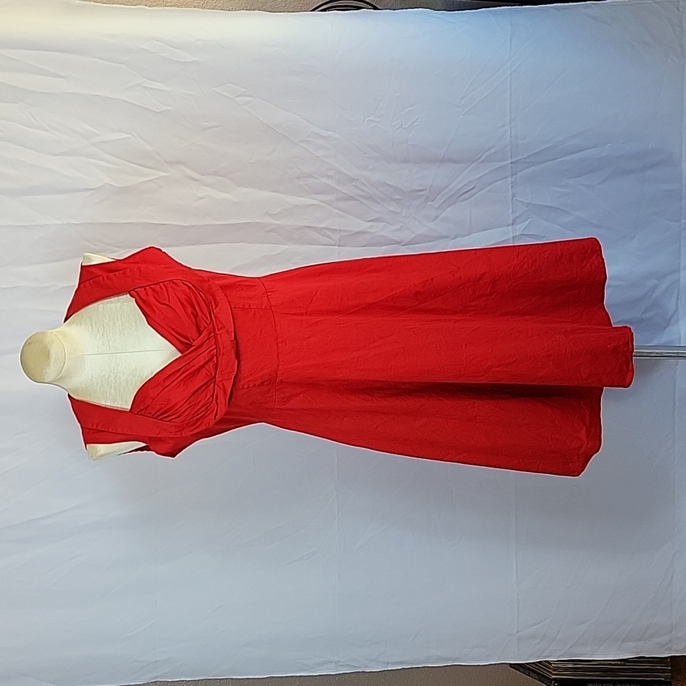 Plus Size 3X XL 16 Red Rockabilly Swing Dress 50s